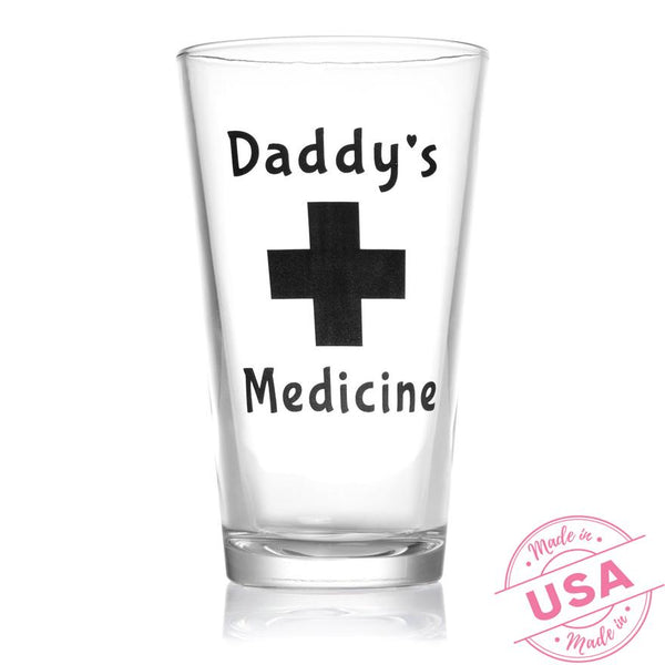 Daddy's Medicine Beer Glass 16oz
