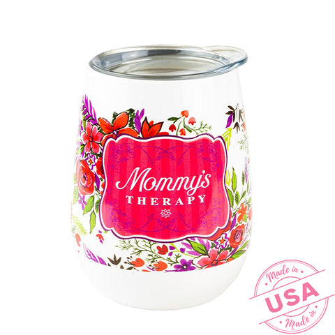 'Mommy's Therapy' Stainless Steel Insulated Tumbler with Lid - Hot & Cold Temperature Control